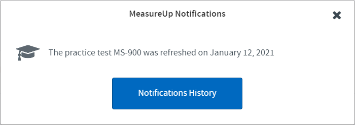 Window that shows the unread notifications